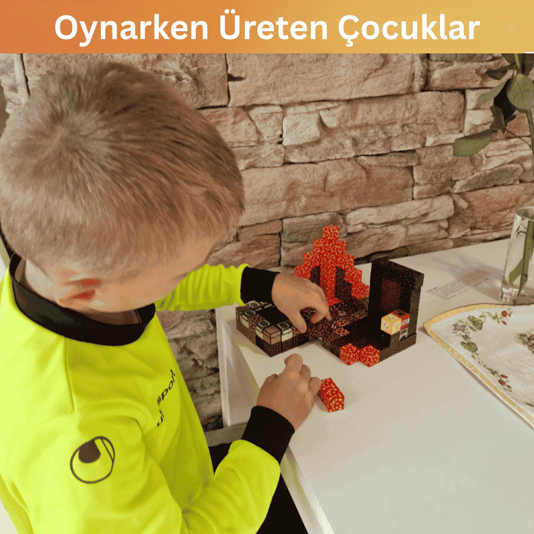 MCBLOK Manyetik Bloklar - Montessori STEM Oyun Seti - Manyetik Portal Oyun Seti - 128 Parça