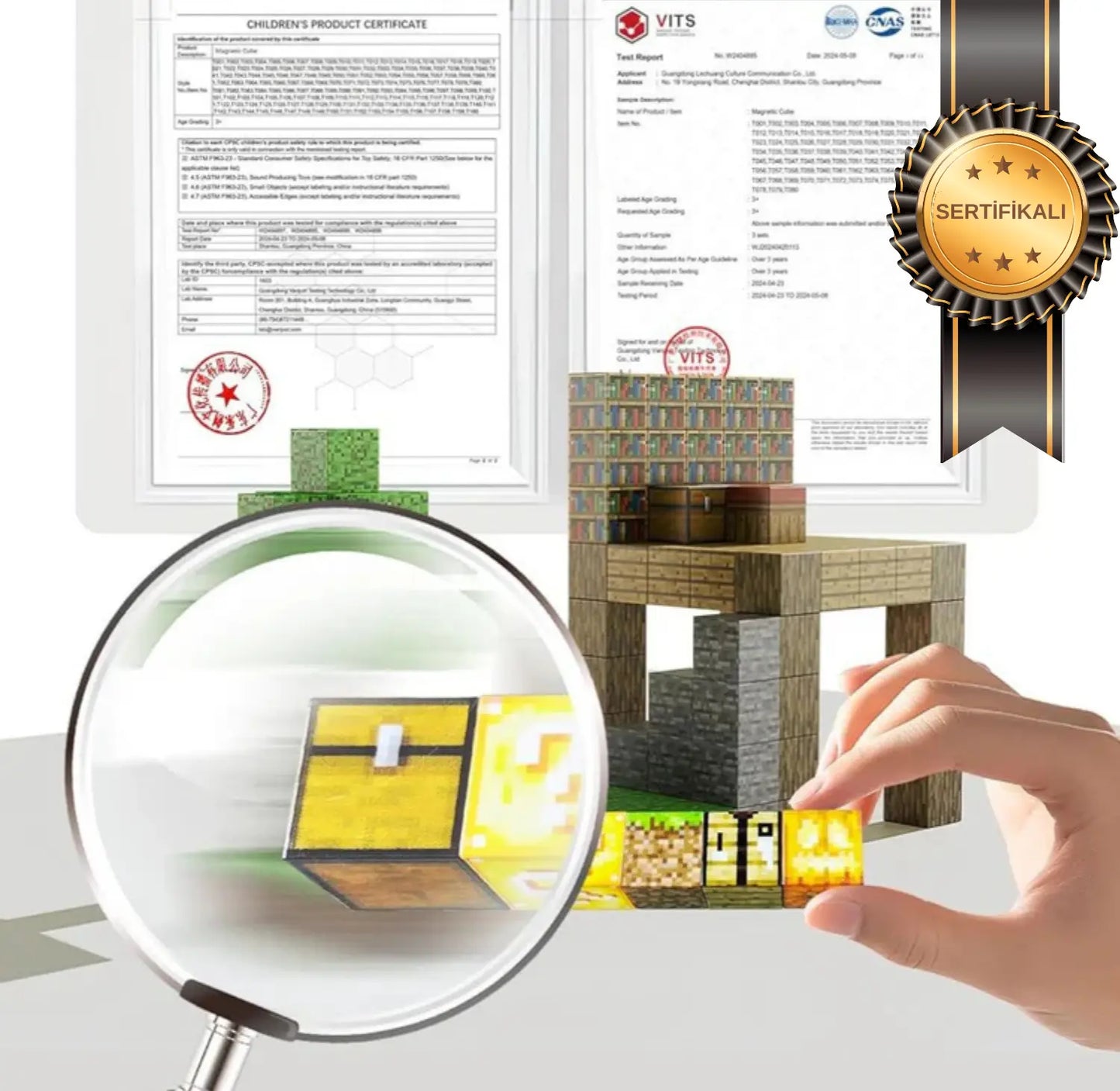 MCBLOK Manyetik Bloklar - Montessori STEM Oyun Seti - Orman Temalı Blok Oyuncak - 100 Parça (3+ Yaş)