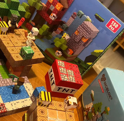 MCBLOK Manyetik Bloklar - Montessori STEM Oyun Seti - Orman Temalı Blok Oyuncak - 100 Parça (3+ Yaş)