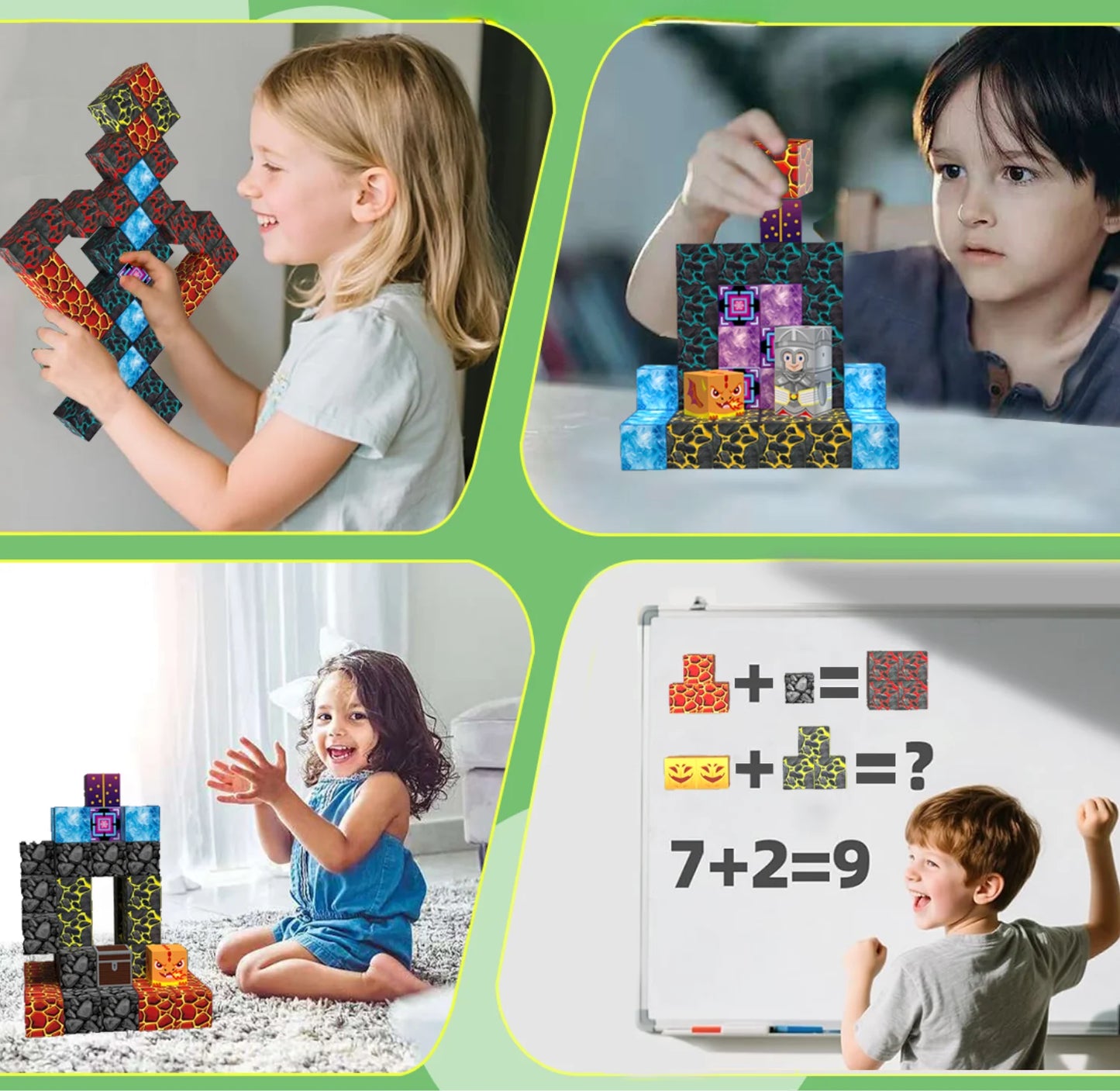 MCBLOK Manyetik Bloklar - Montessori STEM Oyun Seti - Macera Temalı Blok Oyuncak - 100 Parça (3+ Yaş)