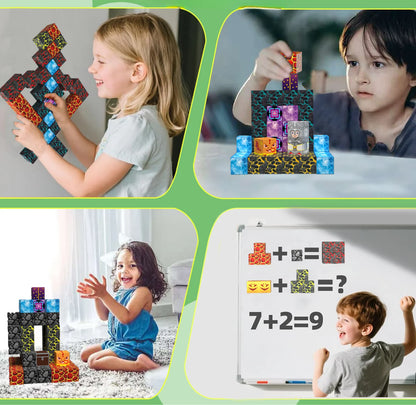 MCBLOK Manyetik Bloklar - Montessori STEM Oyun Seti - Macera Temalı Blok Oyuncak - 100 Parça (3+ Yaş)