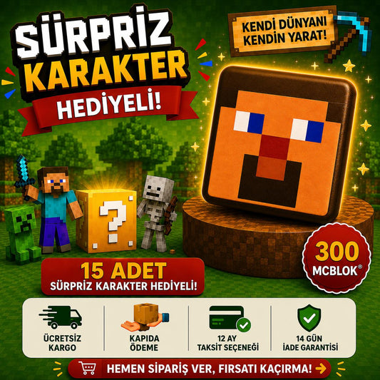 MCBLOK Manyetik Bloklar - Steve Kutulu 300 Parça