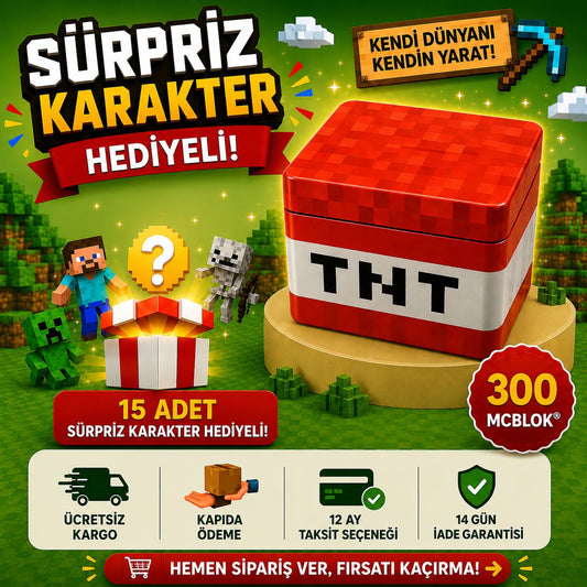 MCBLOK Manyetik Bloklar - TNT Kutulu 300 Parça