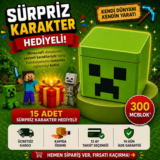 MCBLOK Manyetik Bloklar - Creeper Kutulu 300 Parça
