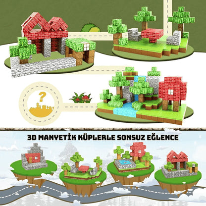 MCBLOK Manyetik Bloklar - Montessori STEM Oyun Seti - Yaz Temalı Blok Oyuncak - 100 Parça (3+ Yaş)