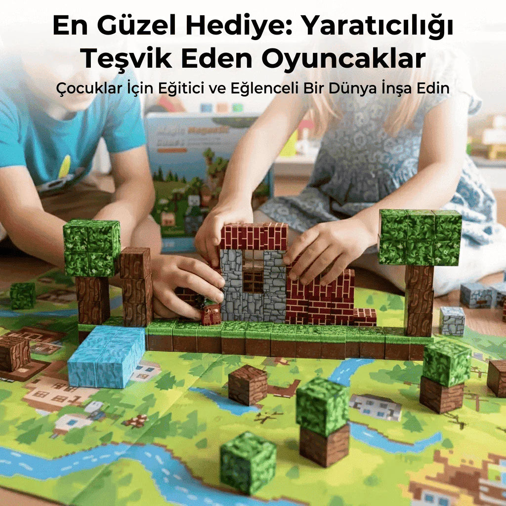MCBLOK Manyetik Bloklar - Minecraft Portal Oyun Seti - 300 Parça
