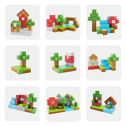 MCBLOK Manyetik Bloklar – Montessori STEM Oyun Seti - Orman Temalı Blok Oyuncak - 100 Parça (3+ Yaş)